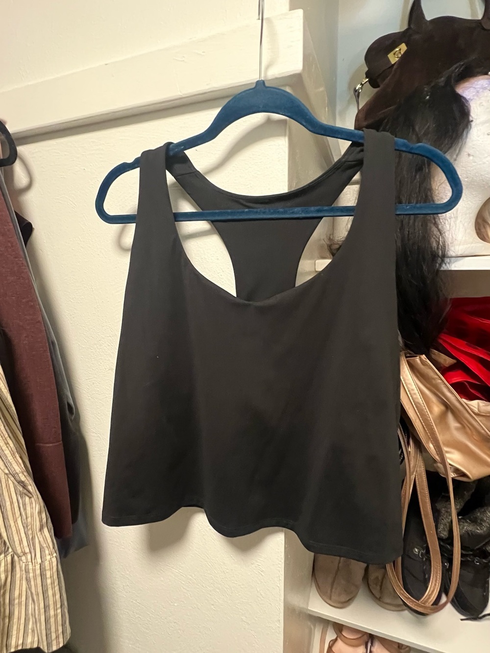 Fabletics Black Racerback Crop Tank